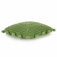 VidaXL Plaid kussen basketweave met kussen groen 50 x 50 cm katoen