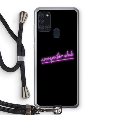 Vice Black: Samsung Galaxy A21s Transparant Hoesje met koord