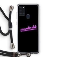 Vice Black: Samsung Galaxy A21s Transparant Hoesje met koord