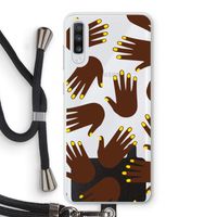 Hands dark: Samsung Galaxy A70 Transparant Hoesje met koord