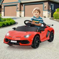 Lamborghini Elektrische Kinderauto met 2.4G Afstandsbediening en LED Koplampen 3-5 km/u Rood