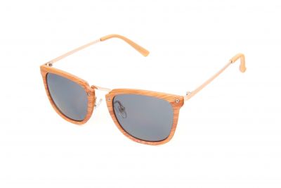 Kost zonnebril Wayfarer dames grijs/bruin/hout (20 199)