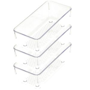 Lade organizer Skuff - 3x - transparant - kunststof - 15 x 7,5 x 5 cm - modulair - ladeverdeler