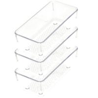 Lade organizer Skuff - 3x - transparant - kunststof - 15 x 7,5 x 5 cm - modulair - ladeverdeler