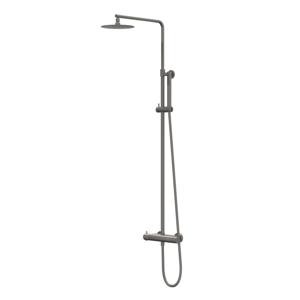 Regendoucheset IVY Bond Opbouw Thermostatisch 30 cm Slim Staaf Handdouche Geborsteld Metal Black PVD