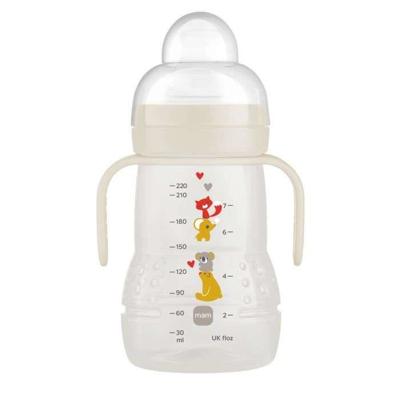 MAM-overgangsfles - 220 ml - vanaf 4 maanden - Zachte antifuite zachte douchekop - Unisex