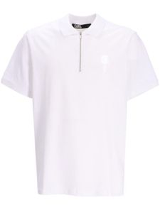 Karl Lagerfeld polo en coton stretch à logo brodé - Blanc