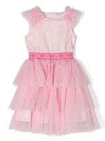 Chiara Ferragni Kids robe volantée à logo - Rose - thumbnail