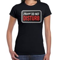 Please do not disturb fun tekst t-shirt zwart voor dames - thumbnail