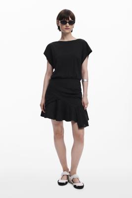 Korte ballonjurk - BLACK - XS