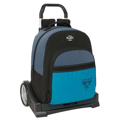 Schoolrugzak met Wielen BlackFit8 California Blauw Zwart 32 x 42 x 15 cm