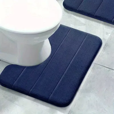 SoftStripe Badkamer Toilet U-mat - Absorberend & Antislip Microvezel Tapijt SoftStripe Badkamer Toilet U-mat - Absorberend & Antislip Microvezel Tapijt