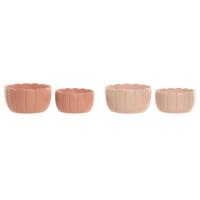 Grondlegger Home ESPRIT Terra cotta Licht Roze Cement Shabby Chic 18 x 18 x 10 cm (2 Onderdelen) (2 Stuks)
