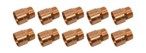 Kirchhoff Overgangsnippel van rood messing, blank, 18 mm x 1/2"ET, 1 socket (4243g) (10x) - 989088655