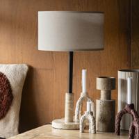 Dutchbone Tafellamp 'Jackson' Travertin en hout, 61cm hoog