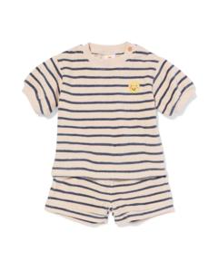 HEMA Newborn Kledingset Badstof Strepen Ecru (ecru)