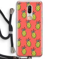 Ananas: OnePlus 6 Transparant Hoesje met koord Ananas: OnePlus 6 Transparant Hoesje met koord