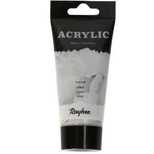 Acrylverf/hobbyverf op waterbasis - zilver - 75 ml - Schilderen/knutselen