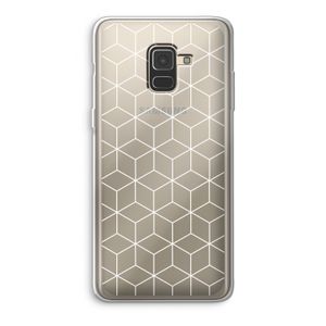 Zwart-witte kubussen: Samsung Galaxy A8 (2018) Transparant Hoesje
