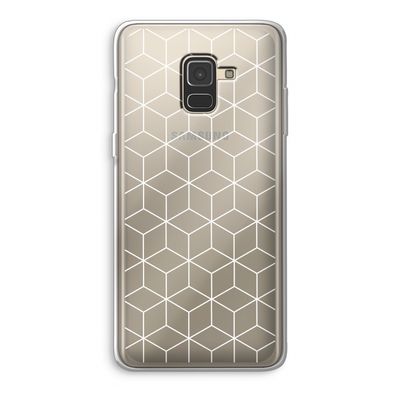 Zwart-witte kubussen: Samsung Galaxy A8 (2018) Transparant Hoesje