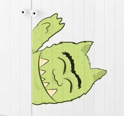 Groene kast monster sticker Groene kast monster sticker