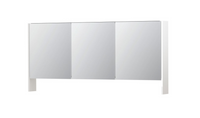 INK SPK3 spiegelkast met 3 dubbel gespiegelde deuren, open planchet, stopcontact en schakelaar 160 x 14 x 74 cm, hoogglans wit