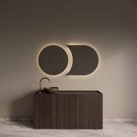 Badkamerspiegel Gliss Design Eris | 70 + 10x70 cm | 2-delig | Indirecte LED verlichting | Sensor bediening | Met spiegelverwarming