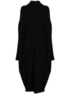 Forme D'expression robe mi-longue en maille à col montant - Noir