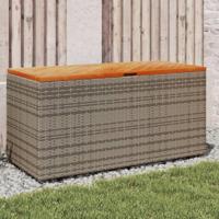 Tuinbox 110x50x54 cm poly rattan en acaciahout grijs