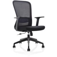 ergonomische bureaustoel, kunststof voetkruis, zwart, set van 2 stoelen