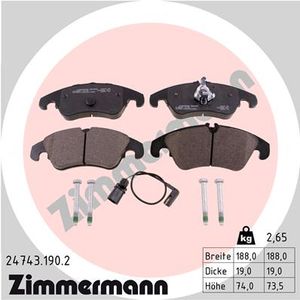 Remblokkenset, schijfrem ZIMMERMANN, u.a. für Audi