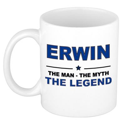 Erwin cadeau mok - man myth legend - naam koffiemok - 300 ml - collega - vaderdag Erwin cadeau mok - man myth legend - naam koffiemok - 300 ml - collega - vaderdag