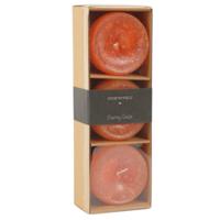 Countryfield drijfkaars bollie oranje 7 cm set van 3 | 12 stuks