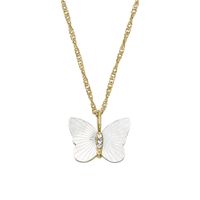 Fossil JF04424710 Ketting Butterfly staal-parelmoer goudkleurig-wit 40-46 cm - thumbnail