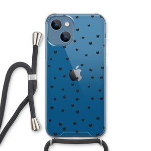 Kleine kattenkopjes: iPhone 13 Transparant Hoesje met koord