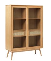 Vitrinekast Barrali Naturel Eiken 160cm - Giga Living