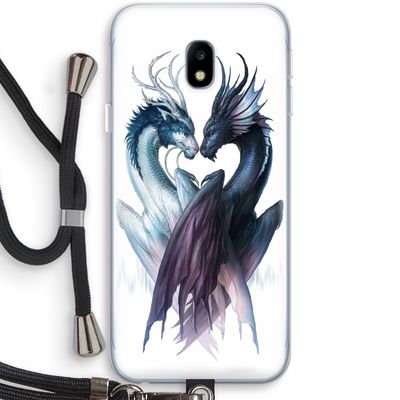 Yin Yang Dragons: Samsung Galaxy J3 (2017) Transparant Hoesje met koord