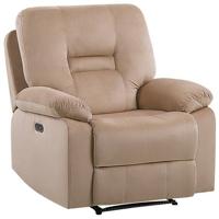 Beliani - BERGEN - Fauteuil - Beige - Fluweel - thumbnail