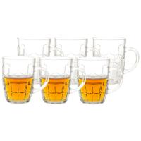 6x stuks onbreekbare bierpul transparant kunststof 50 cl/500 ml