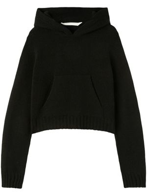 Palm Angels hoodie en laine mélangée à logo incurvé - Noir