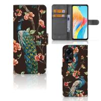 OPPO A98 5G | Telefoonhoesje | Met pasjeshouder | Pauw met Bloemen