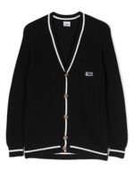 Gcds Kids cardigan en coton à logo brodé - Noir