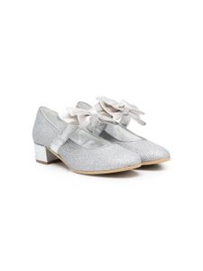 Monnalisa ballerines à nœud oversize 35 mm - Argent