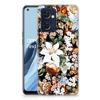 TPU Case voor OPPO Reno 7 5G | Find X5 Lite Dark Flowers - thumbnail