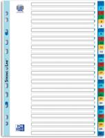 OXFORD tabbladen, formaat A4, uit PP, 11-gaatsperforatie, gekleurde tabs, set 1-31