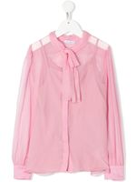 Dolce & Gabbana Kids blouse transparente à col lavallière - Rose Dolce & Gabbana Kids blouse transparente à col lavallière - Rose