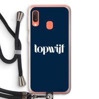 Topwijf Navy: Samsung Galaxy A20e Transparant Hoesje met koord