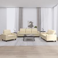 3-delige Loungeset stof crèmekleurig