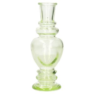 Kaarsen kandelaar Venice - gekleurd glas - helder lichtgroen - D5,7 x H15 cm - kaars kandelaars