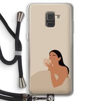 Fresh coffee: Samsung Galaxy A8 (2018) Transparant Hoesje met koord